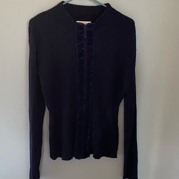 Coldwater Creek Sweaters - Coldwater Creek navy blue zip up sweater